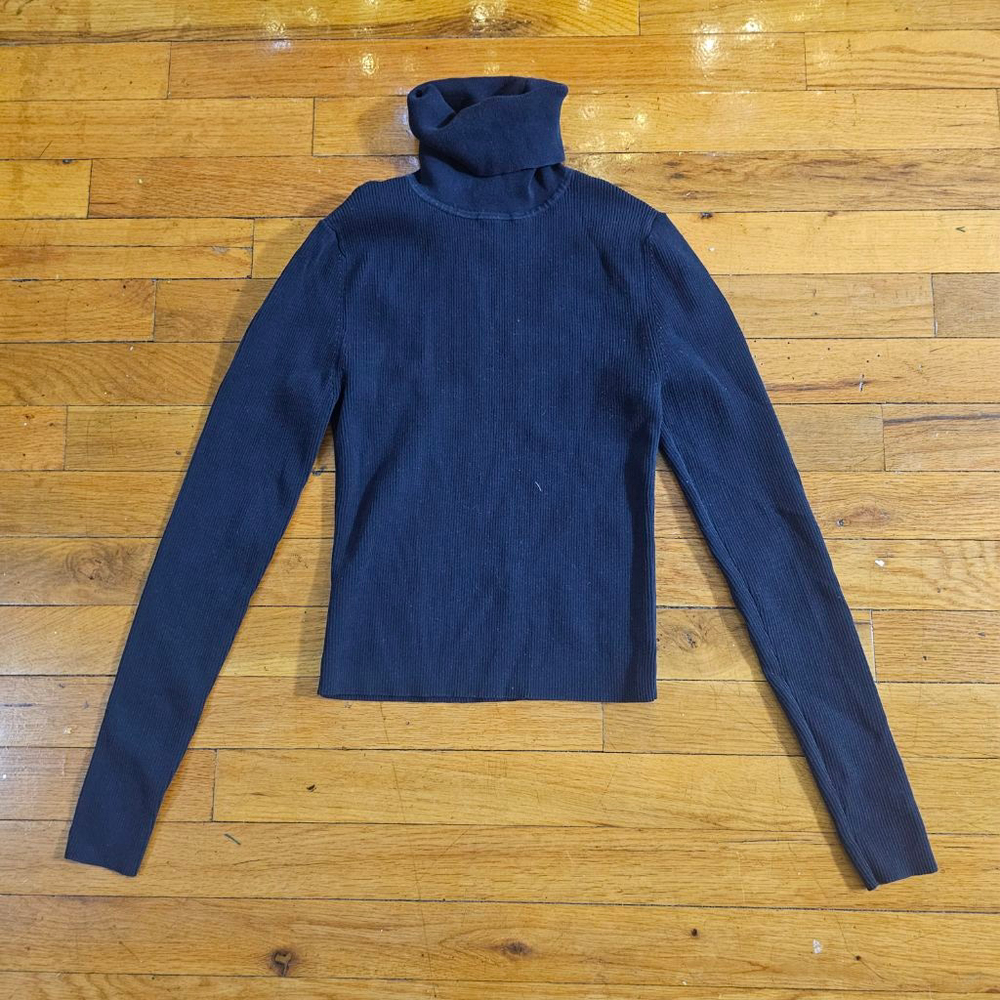 ALC Black Ribbed Turtleneck Sweater Women's Small
